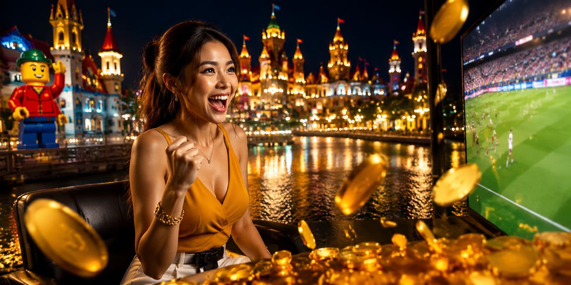Suasana kasino hiburan malam bergaya Malaysia yang meriah dengan lampu berkilauan dan suasana jackpot lk12